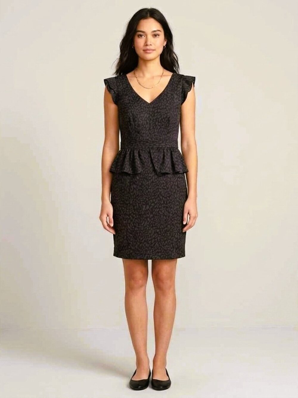 Vintage Y2K Jacob Peplum Animal Print Dress